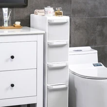 22cm Toilet Plastic Crevice Shelf Multi-layer Floor Storage Cabinet Toilet Side Cabinet Side Cabinet Storage Cabinet Narrow