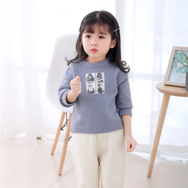 Свитера для маленьких девочек новая зимняя одежда подходит детей 2-5 лет высокое