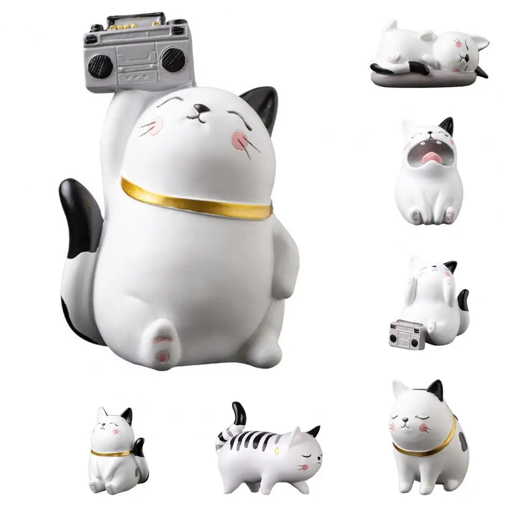

Hot Sales!!!Kitten Model Cute Shape Collectible Resin Cartoon Cat Ornament for Gift
