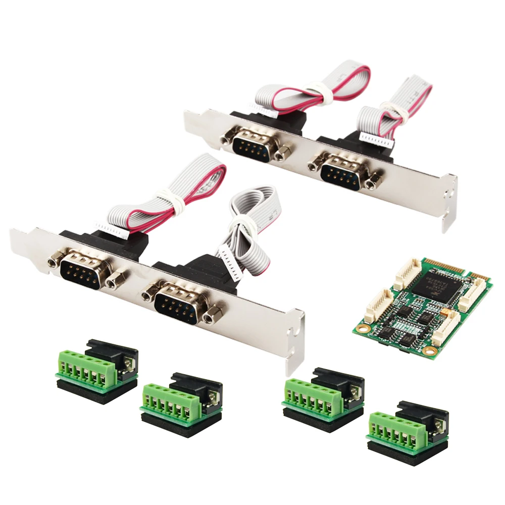 Плата контроллера Mini PCIe 4 RS422 с портами RS485 мини PCI express адаптер для миниатюрного ITX