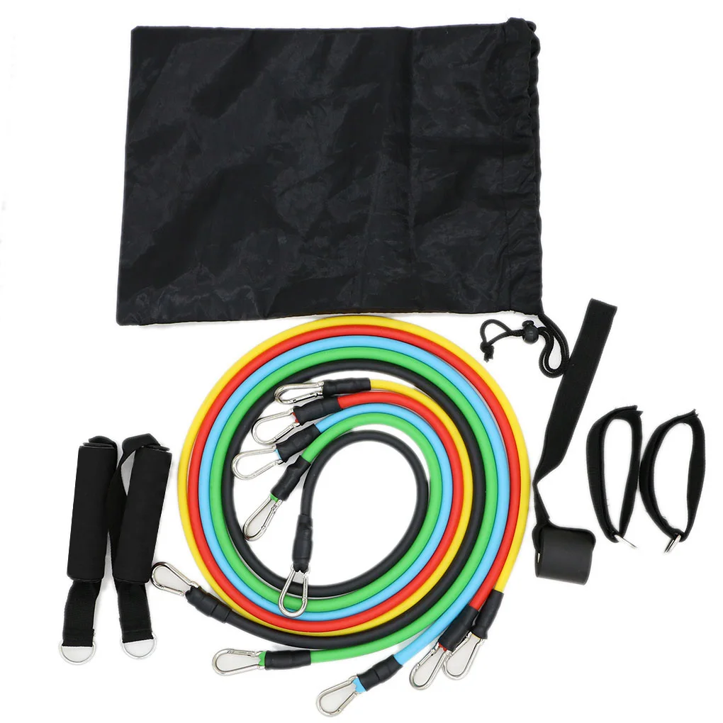 

11pcs Latex Resistance Bands Crossfit Training Exercise Yoga Tubes Pull Rope Rubber Expander Bands Fitness Sports with Bag