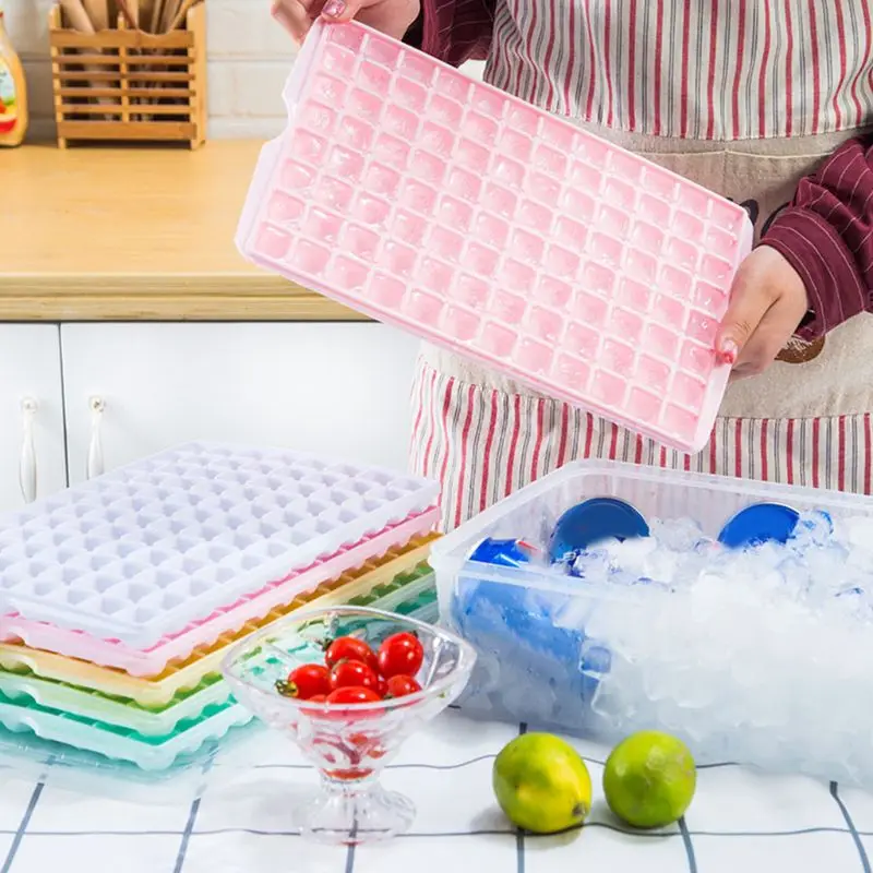 

5 Pack 96 Grids Ice Cube Trays, Reusable Silicone Ice Diamond Cube Molds Maker