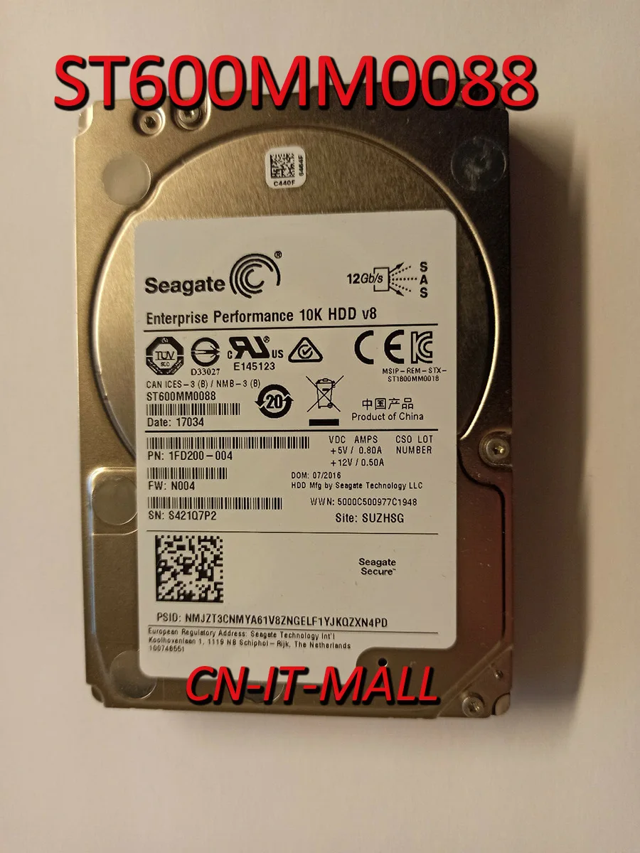 Seagate ST600MM0088 600GB 10000 RPM 128MB Cache SAS 12Gb/s 2.5  Hard Drives