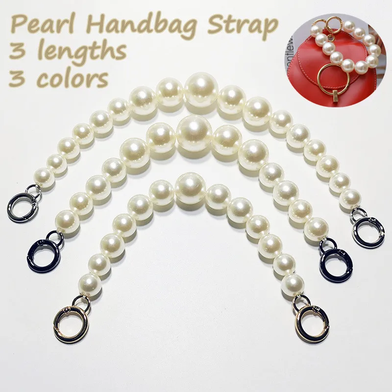 

3 Lengths 3 Colors For Women For Purse For Handbag Pearl Short Delicate Pearl Handbag Strap
