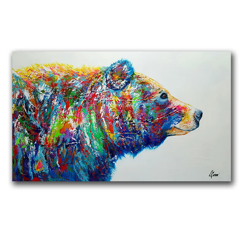 

GOODECOR Large Size Printing Canvas Painting Animal Wild Bear Wall Art Canvas Print Pictures for Living Room Bedroom No Frame