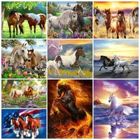 animal horses diy 5d diamond painting full drill with number kits home and kitchen wall decoration gifts for adults