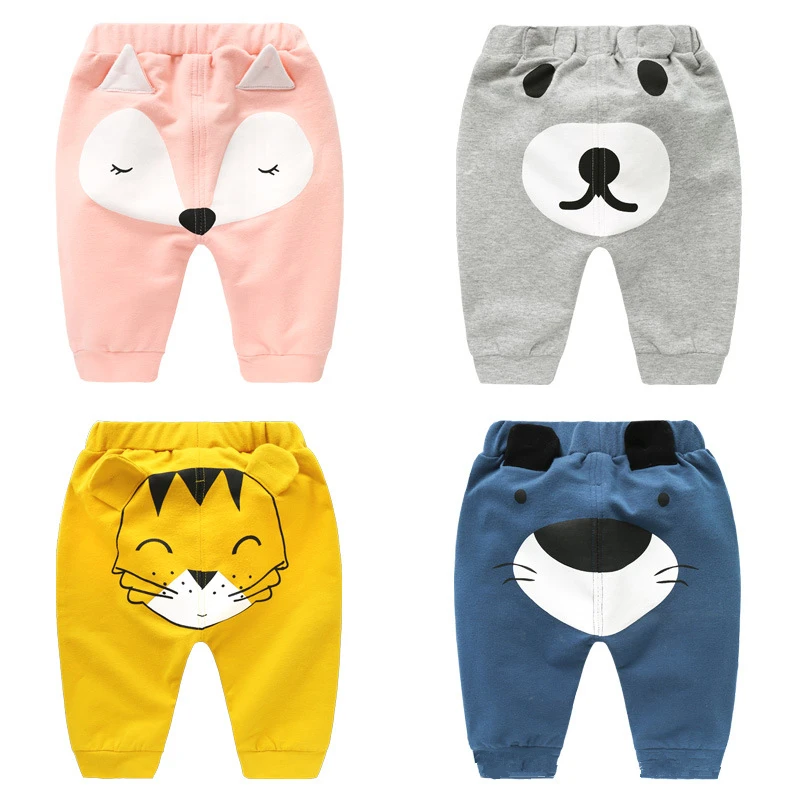 

Boys Leggings Newborn Cartoon Pants Child Boy Girl Bottom Kids Girls Cute Harem Long Pants Loose Trouser Cotton Sweatpants 0-4Y