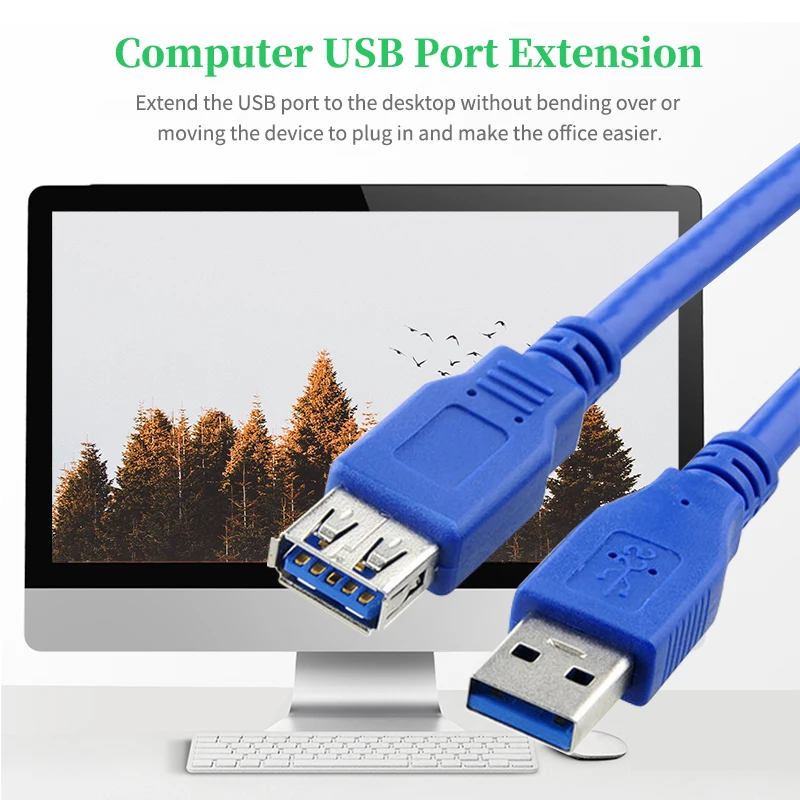 USB Extension Cable 3.0 for Smart TV PS4 Xbox Tablet Male to Female Transfer Extender Data Cord 0.3 m 0.6 1 1.5 | Электроника