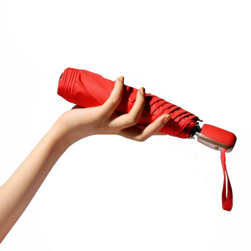 Автоматическая плоская зонтик черное покрытие 3 складной с УФ защитой 6K ультра