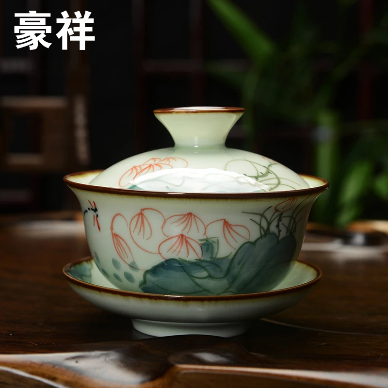 [Грандиозность] Ручная роспись Чайный сервиз чайный из фарфора Gaiwan Jingdezhen 150 мл