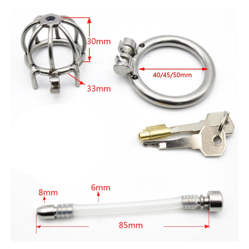 

Small Male Chastity Cage With Penis Plug Urethral Catheter Cb6000 BDSM Bondage Sex Toys Shop 18+ Short Cock Lock Nub Penis Ring