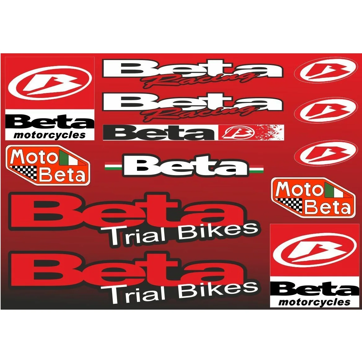 

Beta Decals Sticker Motorcycle Vinyl Graphics Kit Logo Adhesive Aufkleber 13 Pcs