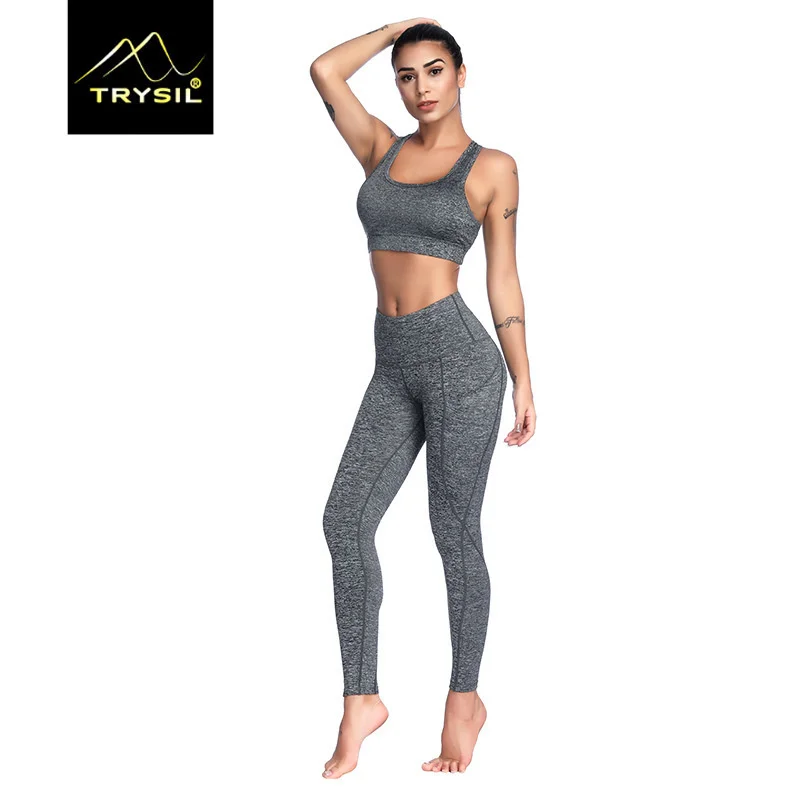 Высокая Талия Йога облегающие брюки большой карман эластичные фитнес Спорт