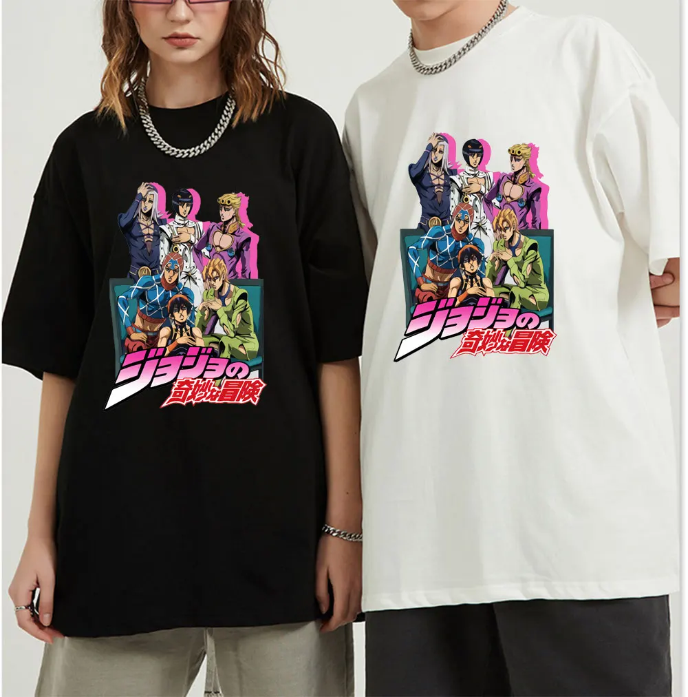 

Jojo Bizarre Adventure Funny Manga T-shirt Men Fashion Japanese Anime T-shirts Graphic Summer Tshirt Hip Hop Top Tees Male