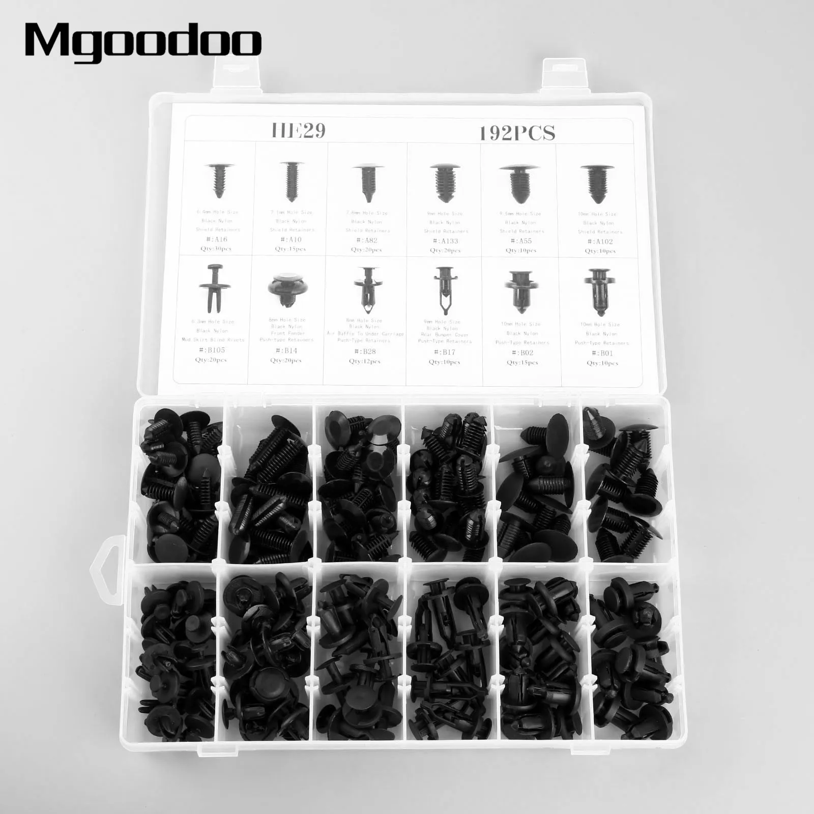 

192Pcs Car Body Interior Fender Bumper Retainers Fastener Clip Plastic Rivet Trim Assortment Kit Screws Fasteners For Toyota