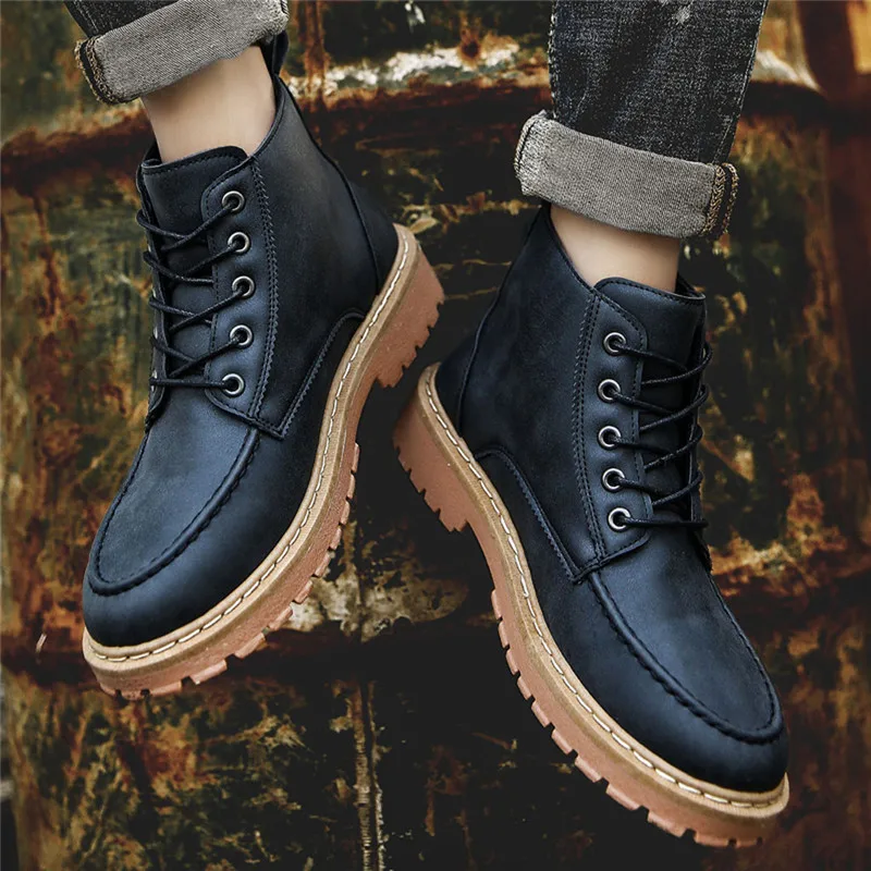 Chaussure homme/зимние мужские модные ботинки в стиле ретро повседневные