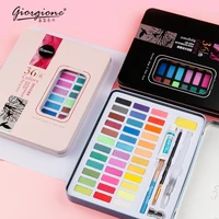 3648color solid watercolor paint set smudged water soluble portable metal box professional permanent drawing art supplies mang