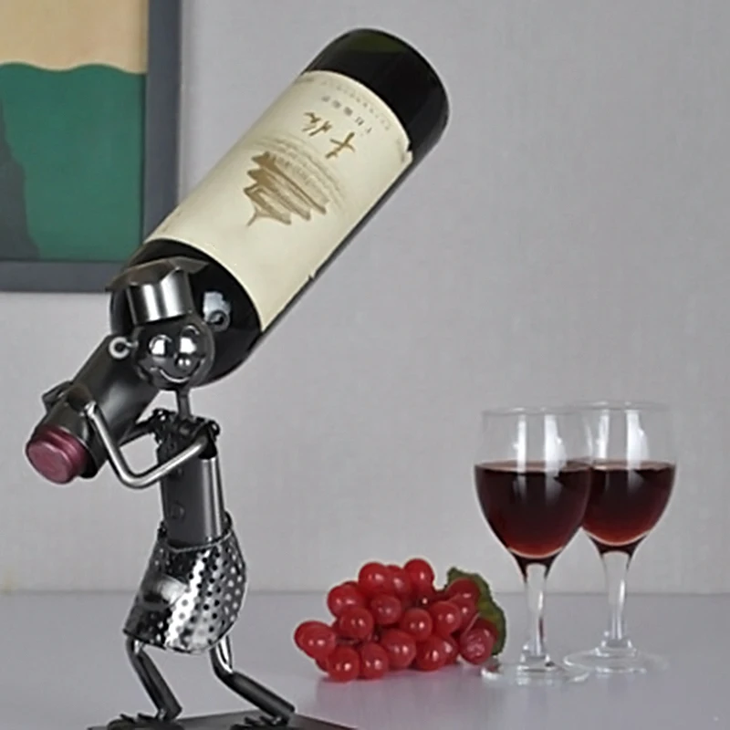 Металлическая Декоративная стойка для вина ручной работы держатель бутылки