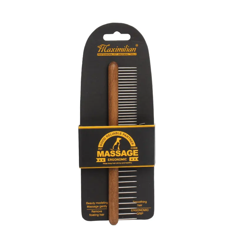 

Pet Hair Grooming Accessories Wooden Handle Dogs Cats Hair Remover Comb Pets Massage Hair Trimmer Comb Cleaning Brush Supplies