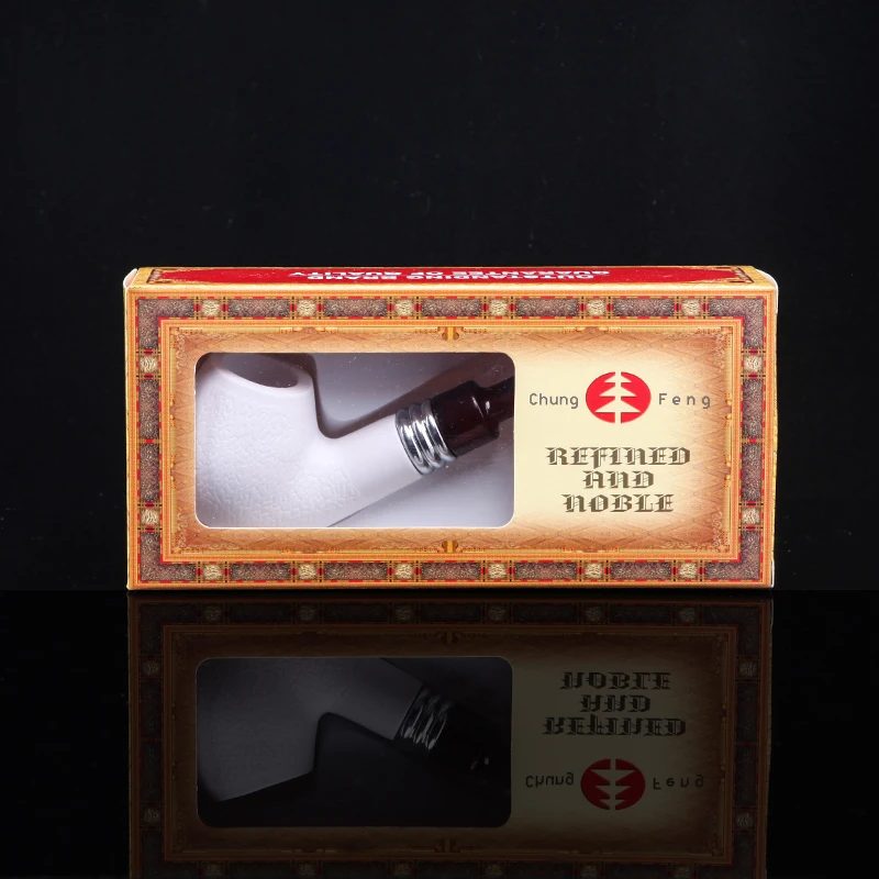 Прочная трубка для курения табака с мраморным рисунком белая тканевым мешком 1