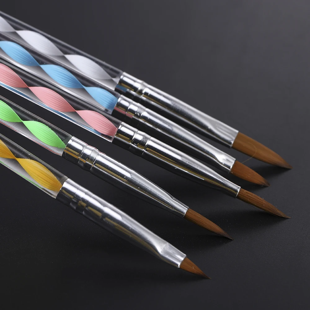 

5 Pcs/Sets Brushes For Nail Design Acrylic Colorful New Design 2 Ways Soft Head Painting Drawing Printing Nail Art Accessories