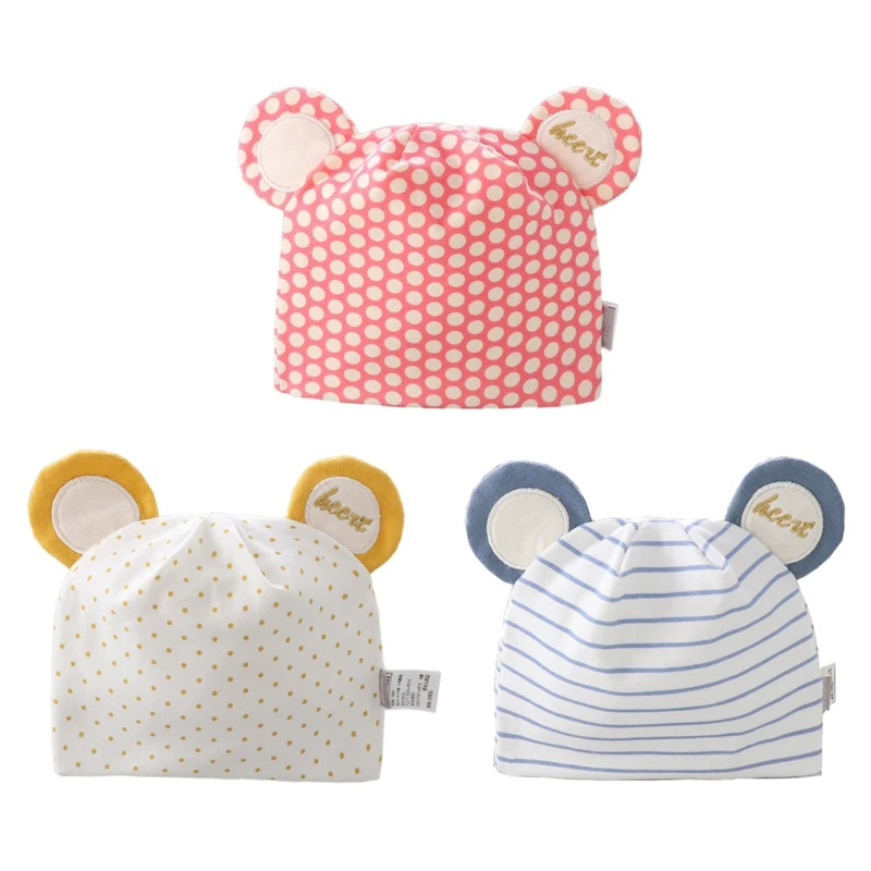 

Baby Soft Cotton Hat Cute Printed Cartoon Ears Beanie Newborn Infant Warm for Toddler Boys Girls 85DE