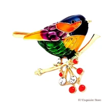 bird brooch pins quality enamel ainmal brooches new year designer jewelry gift