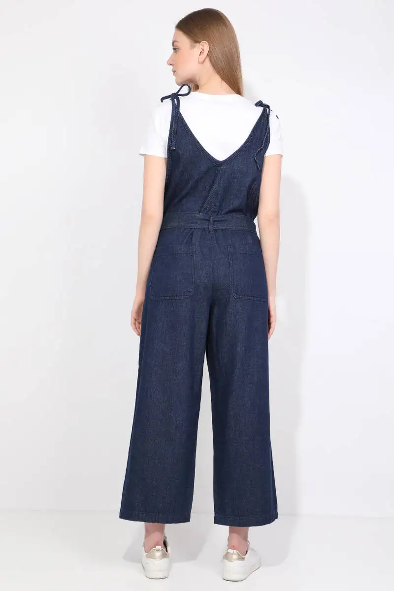

Kadn Lacivert Oversize Jean Tulum Pantolon
