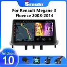 Автомагнитола для Renault Megane 3 Fluence 2008- 2014, мультимедийный проигрыватель на Android 10, с GPS, Wi-Fi, DVD-навигацией, головным блоком, типоразмер 2DIN