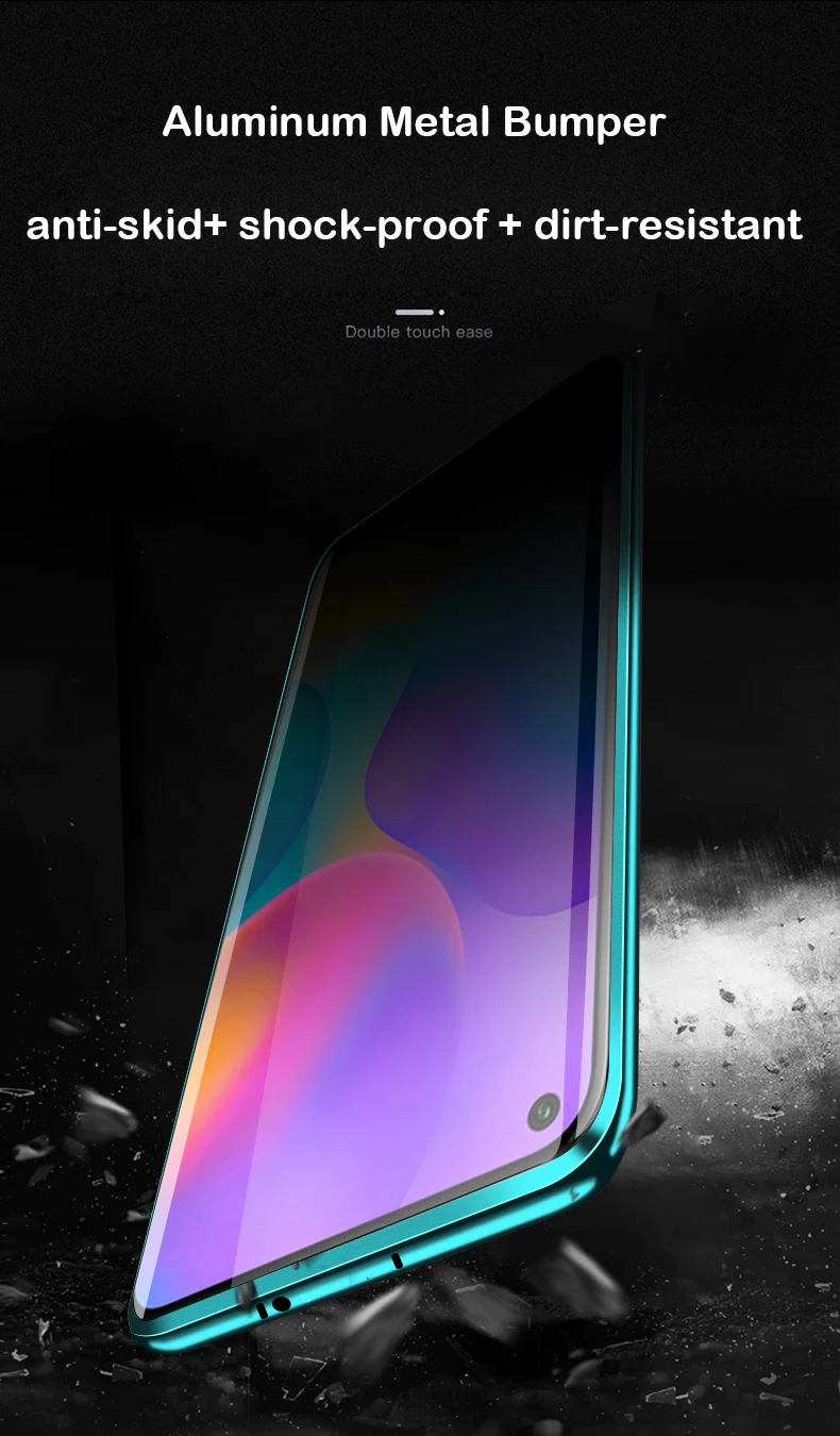 Магнитный чехол для huawei Honor V30 Play 3 Note 10 8 S, двусторонний стеклянный чехол, металлический бампер Nova 6SE V20 9X Pro 8X MAX чехол