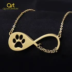 Ожерелье в виде милой лапы бесконечности, персонализированное золотое ожерелье с именной табличкой для женщин, высококачественные ювелирные изделия из нержавеющей стали на заказ, подарки
