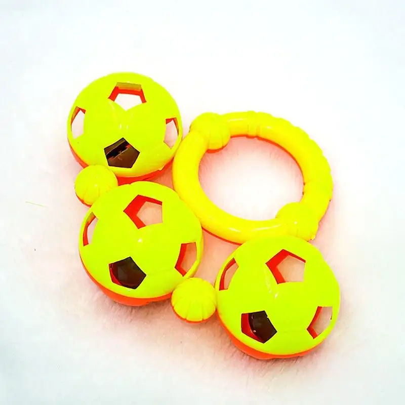 Футбол Новорожденный ребенок для тренировки захвата колокольчик погремушки