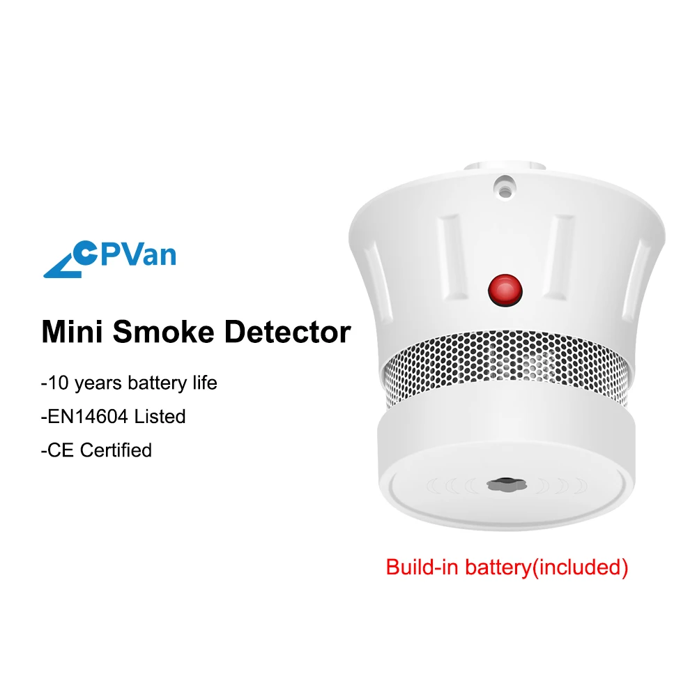 CPVan FSD002 5 шт./лот мини детектор дыма EN14604 CE сертифицированный дымовая сигнализация 10 лет беспроводной датчик детектор для домашней безопасности