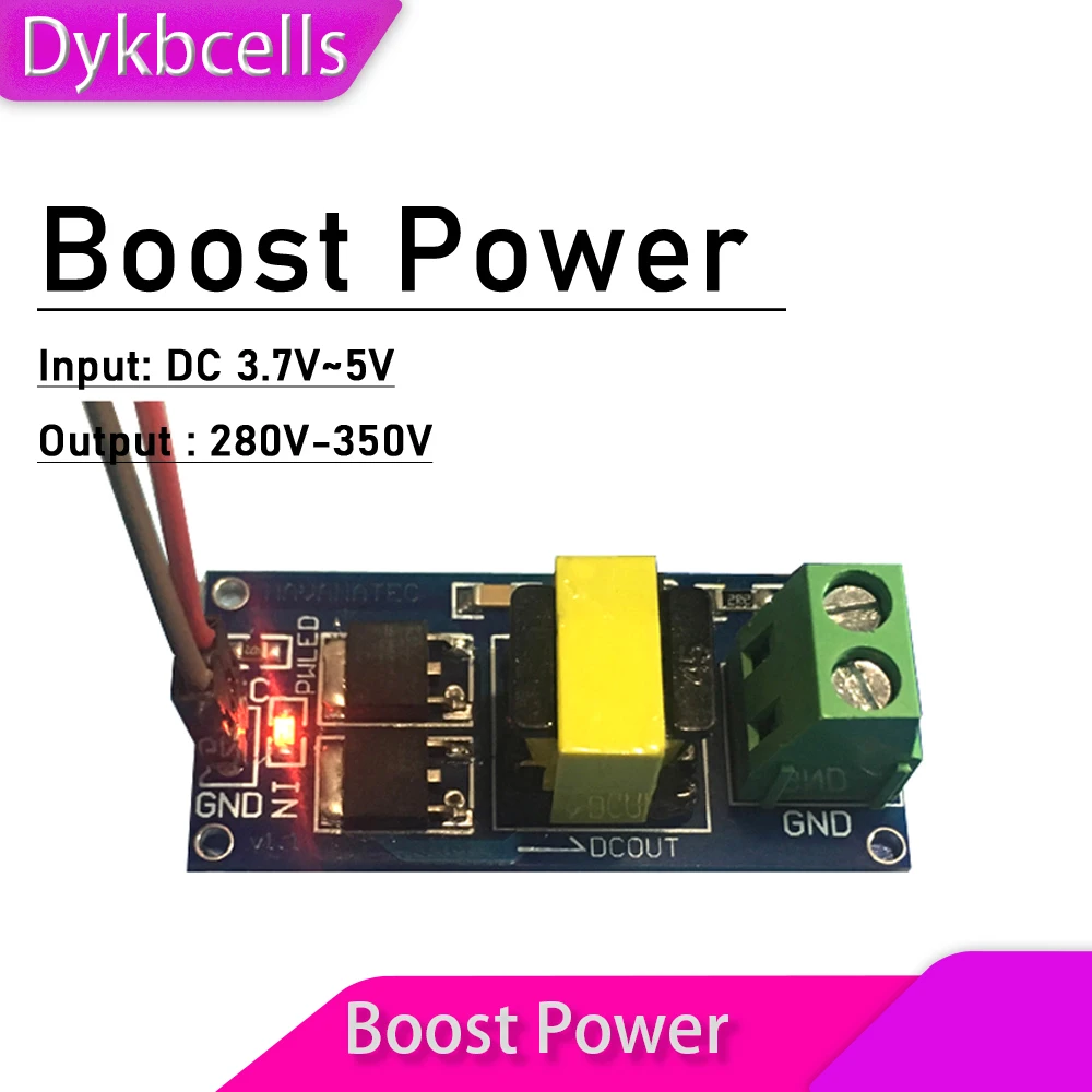 Dykbcells DC-DC Boost преобразователь 3 7 в-5 в до 280 В-350 В 400 регулятор напряжения модуль