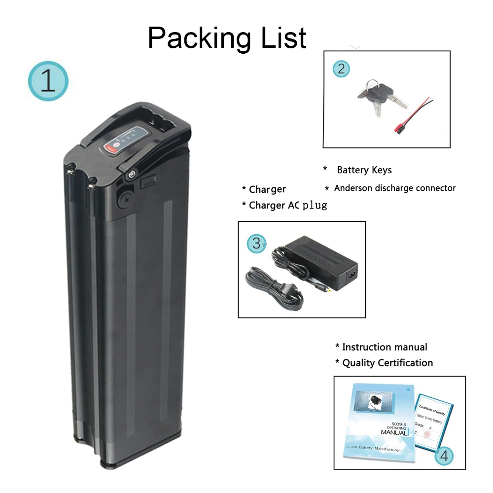 Аккумулятор для электровелосипеда Silver Fish 48 В 18650 Ач литий ионный аккумулятор Samsung