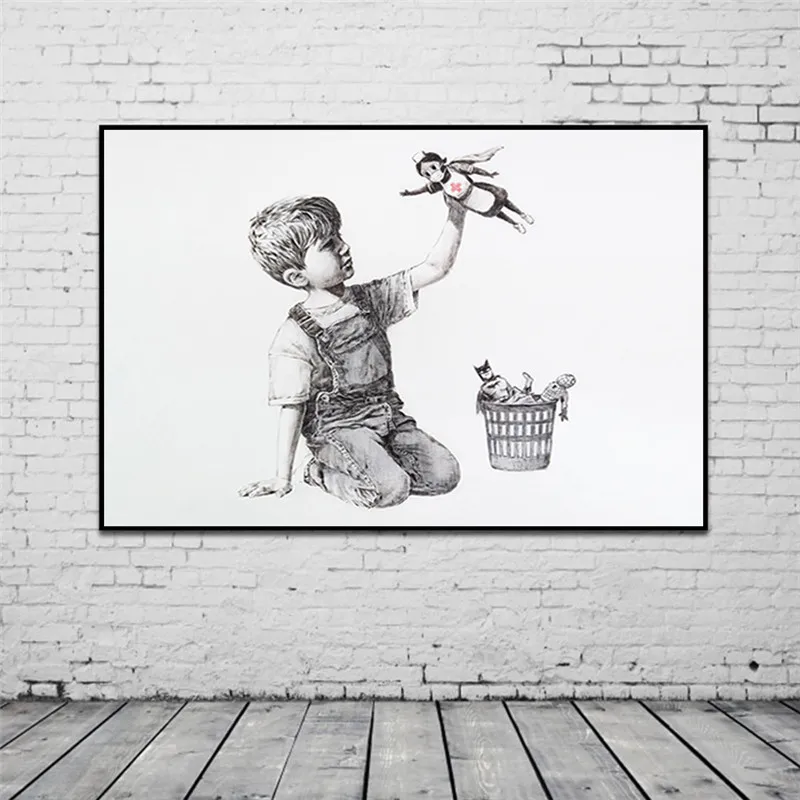 

Banksy Game Changer Nurse Tribute Canvas Painting Wall Art Poster and Pictures for Office Hospital Living Room Bedroom Decor