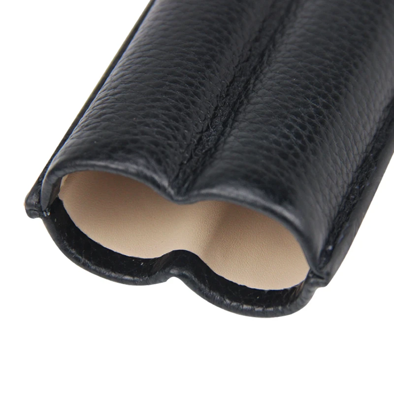 Кожаный чехол для сигары Laifuli 60R Черный дорожный держатель 2 трубки мини хьюмидор - Фото №1