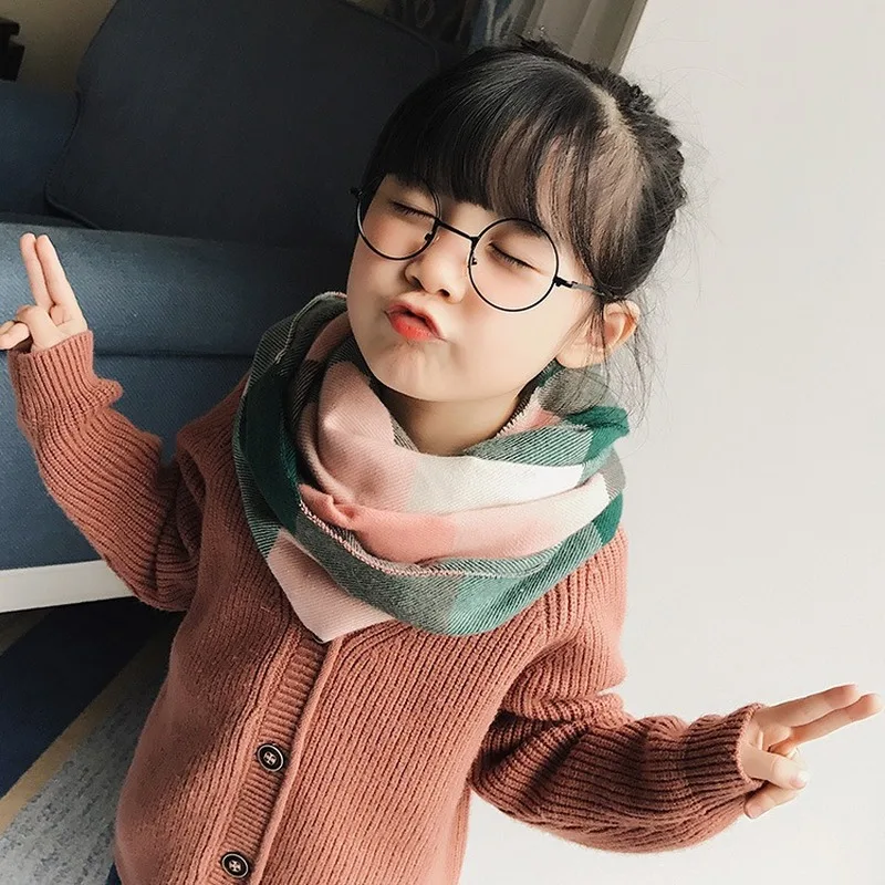 Шарф для родителя и ребенка осенне зимний Корейский детский плотный шарф длинный