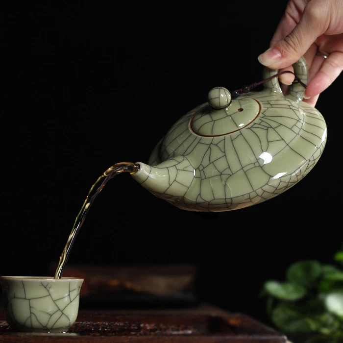 [GRANDNESS] Новинка горячая Распродажа хрустящая глазурь Ge Kiln Longquan Celadon чайник 300 мл