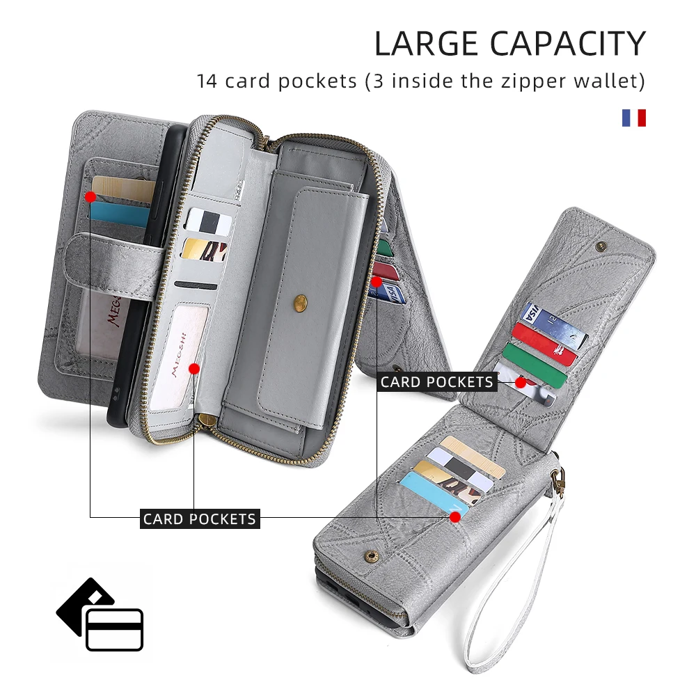 Wallet Phone Case For Samsung Galaxy S8 S9 S10 S21 S22 S23 Plus Ultra S21FE A10 A12 A20 A30 A31 A32 A33 A50 A52 A53 A70 A73