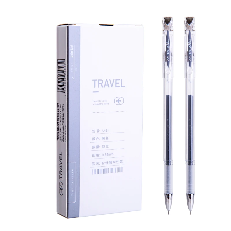 

3PCS 0.38mm Gel Pen Black Bullet Tip Needle Tube Carbon Refill Student Exam Writing School Office Signature Ballpoint Pens