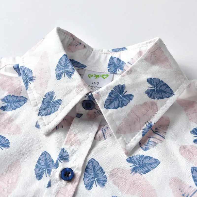 Летняя рубашка с принтом рубашки для мальчиков разноцветная блузка Пляжная