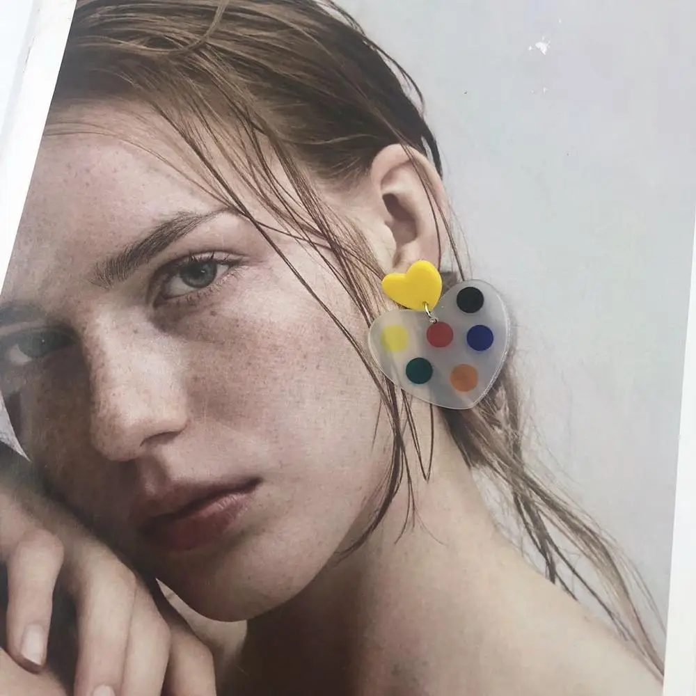 Женские Геометрические свисающие серьги летние в виде цветков лимона вечерние