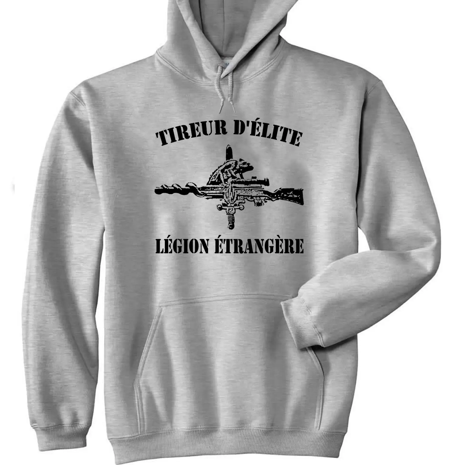 

French Legion Etrangere Tireur D`elite Men Hoodie New 100% Cotton Grey Casual Daily Autumn and Winter Hoodies Sweatshirt