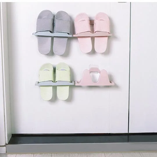 Wall Shoe Rack Bathroom Slippers Hanging Shelf Space-saving Shoes Organizer Home Accessories Closet Organize | Дом и сад