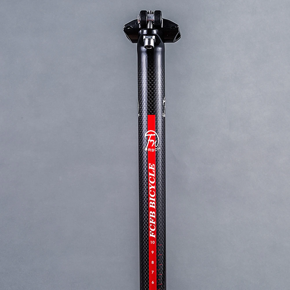 Велосипедный Подседельный штырь FCFB из углеродного волокна 3K глянцевый красный