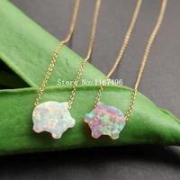 promotion 11x12mm 925 sterling silver animal pig opal necklace for women little pig opal necklace for gift