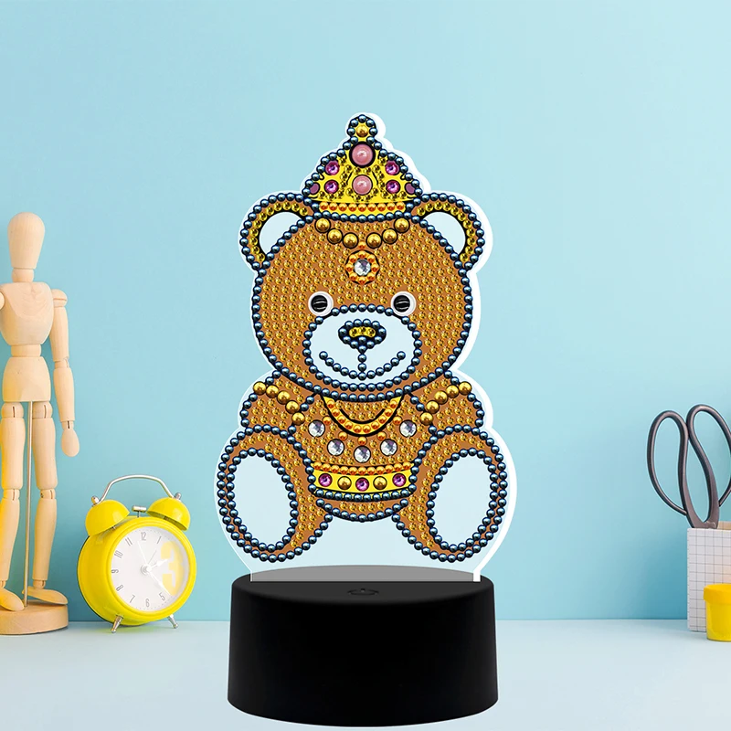 

Bear Pattern Diamond Painting Light Box Diamond Embroidery Colorful Color Rhinestone DIY Holiday Gift