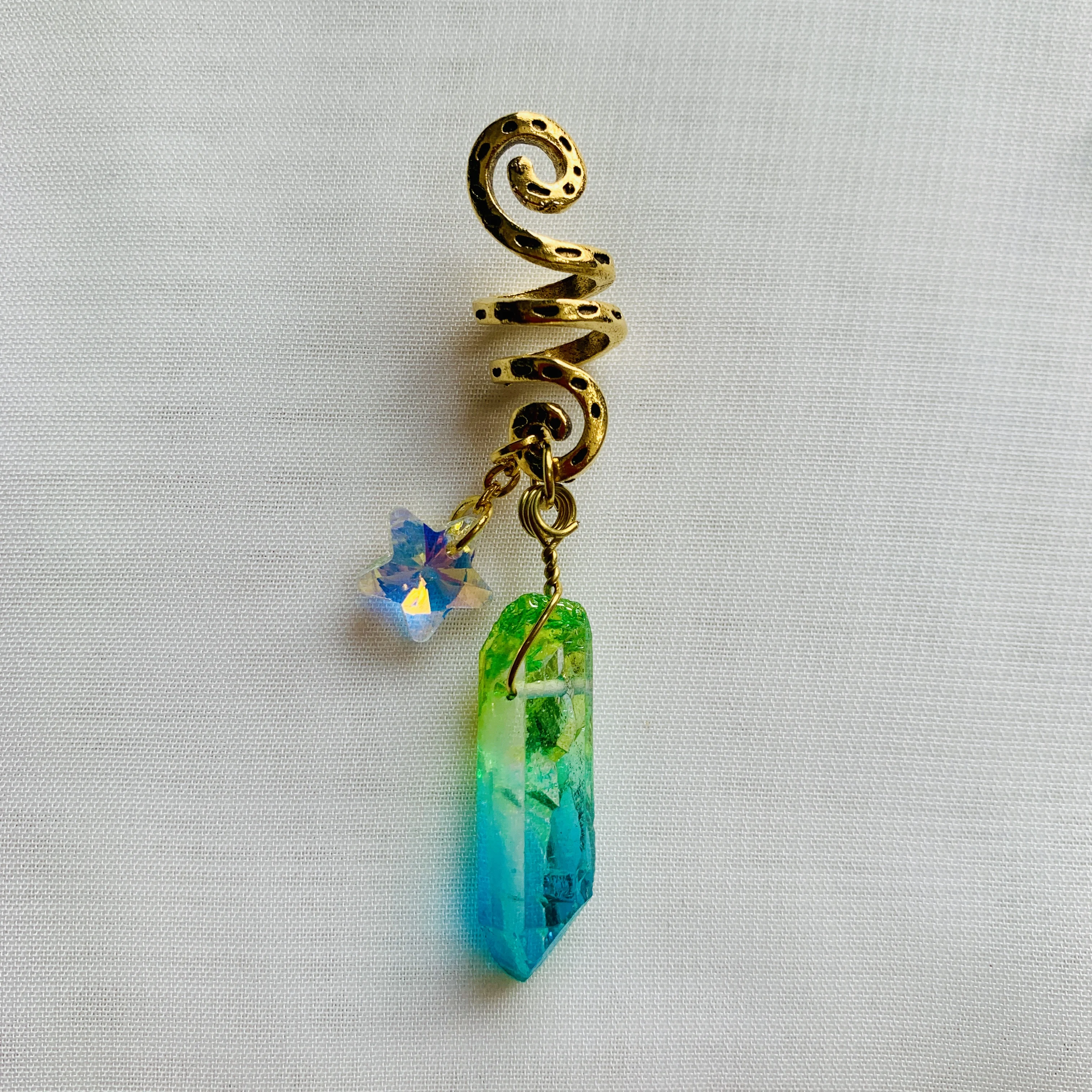 Золотое кольцо для волос с кристаллами викингов бусины необработанные кристаллы