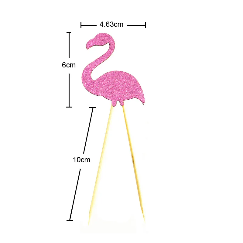4pcs/set Cake Topper Toppers Pink flamingo pineapple cactus Wrappers cupcakes flag birthday card Hawaiian wedding party decor - купить по